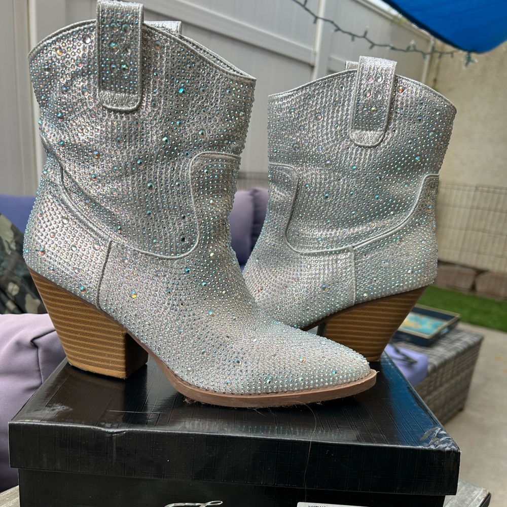 Silver Sparkly Boots
